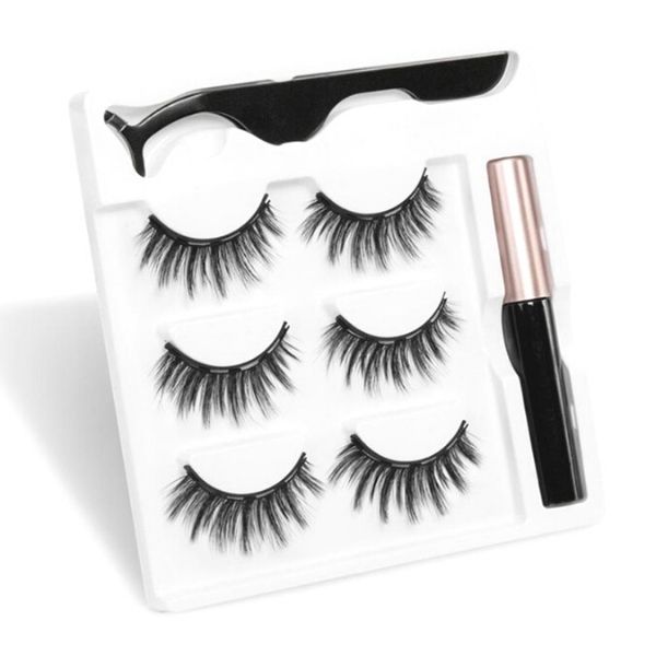 3 Pairs 3D Faux Natural Magnetic Eyelashes
