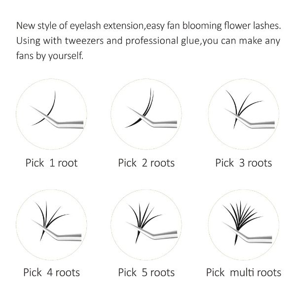 Wholesale 15-20mm Mixed Tray Easy Fan Volume Lashes