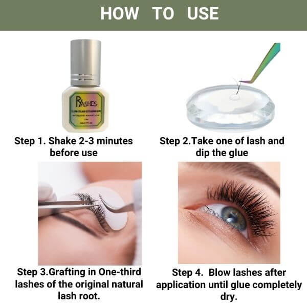 Clear Semi Permanent Eyelash Glue For Colored Lash Extensions